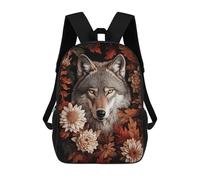 sinyumoney Sacs À Dos Wolf in Autumn Leaves Sac À Dos Scolaire Pour Enfants, Sac D'école Imprimé En 3D Pour Garçons, Élèves Du Primaire Et Du Collège 17inch