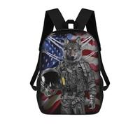 sinyumoney Sacs À Dos Wolf in Flight Suit Sac À Dos Scolaire Pour Enfants, Sac D'école Imprimé En 3D Pour Garçons, Élèves Du Primaire Et Du Collège 17inch