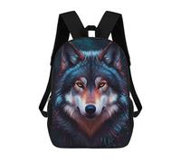 sinyumoney Sacs À Dos Wolf Portrait with Splashes Sac À Dos Scolaire Pour Enfants, Sac D'école Imprimé En 3D Pour Garçons, Élèves Du Primaire Et Du Collège 17inch
