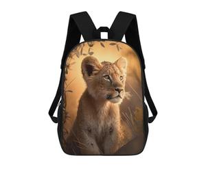 sinyumoney Sacs À Dos Young Lion Cub in Sunlight Sac À Dos Scolaire Pour Enfants, Sac D'école Imprimé En 3D Pour Garçons, Élèves Du Primaire Et Du Collège 17inch