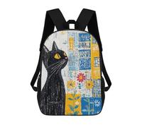 sinyumoney Sacs De Voyage Imprimés En 3D 17inch Abstract Black Cat Art Print Sac À Dos Scolaire Pour Enfants, Sac À Dos Décontracté Pour La Journée, Sac À Dos Tendance Pour Filles Et Femmes