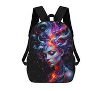 sinyumoney Sacs De Voyage Imprimés En 3D 17inch Abstract Woman with Fire Sac À Dos Scolaire Pour Enfants, Sac À Dos Décontracté Pour La Journée, Sac À Dos Tendance Pour Filles Et Femmes