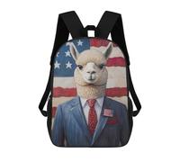 sinyumoney Sacs De Voyage Imprimés En 3D 17inch Alpaca in Suit with American Flag Sac À Dos Scolaire Pour Enfants, Sac À Dos Décontracté Pour La Journée, Sac À Dos Tendance Pour Filles Et Femmes