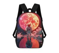 sinyumoney Sacs De Voyage Imprimés En 3D 17inch Astronaut And Redmoon Sac À Dos Scolaire Pour Enfants, Sac À Dos Décontracté Pour La Journée, Sac À Dos Tendance Pour Filles Et Femmes
