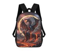 sinyumoney Sacs De Voyage Imprimés En 3D 17inch Black Dragon with Lava Landscape Sac À Dos Scolaire Pour Enfants, Sac À Dos Décontracté Pour La Journée, Sac À Dos Tendance Pour Filles Et Femmes