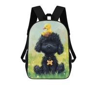 sinyumoney Sacs De Voyage Imprimés En 3D 17inch Black Poodle with Yellow Duck -1 Sac À Dos Scolaire Pour Enfants, Sac À Dos Décontracté Pour La Journée, Sac À Dos Tendance Pour Filles Et Femmes