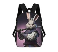 sinyumoney Sacs De Voyage Imprimés En 3D 17inch Bunny Samurai Sac À Dos Scolaire Pour Enfants, Sac À Dos Décontracté Pour La Journée, Sac À Dos Tendance Pour Filles Et Femmes