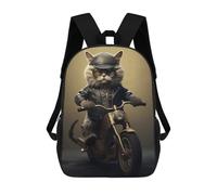 sinyumoney Sacs De Voyage Imprimés En 3D 17inch Cat Biker Animal Sac À Dos Scolaire Pour Enfants, Sac À Dos Décontracté Pour La Journée, Sac À Dos Tendance Pour Filles Et Femmes