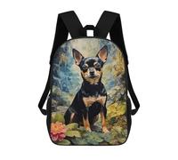 sinyumoney Sacs De Voyage Imprimés En 3D 17inch Chihuahua Portrait in Floral Setting Sac À Dos Scolaire Pour Enfants, Sac À Dos Décontracté Pour La Journée, Sac À Dos Tendance Pour Filles Et Femmes