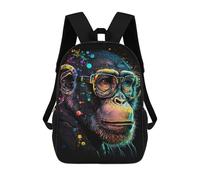 sinyumoney Sacs De Voyage Imprimés En 3D 17inch Colorful Chimpanzee Portrait Sac À Dos Scolaire Pour Enfants, Sac À Dos Décontracté Pour La Journée, Sac À Dos Tendance Pour Filles Et Femmes