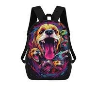sinyumoney Sacs De Voyage Imprimés En 3D 17inch Colorful Dog Collage Art Print Sac À Dos Scolaire Pour Enfants, Sac À Dos Décontracté Pour La Journée, Sac À Dos Tendance Pour Filles Et Femmes