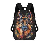 sinyumoney Sacs De Voyage Imprimés En 3D 17inch Colorful German Shepherd Art Print-4 Sac À Dos Scolaire Pour Enfants, Sac À Dos Décontracté Pour La Journée, Sac À Dos Tendance Pour Filles Et Femmes