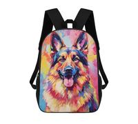 sinyumoney Sacs De Voyage Imprimés En 3D 17inch Colorful German Shepherd Painting-3 Sac À Dos Scolaire Pour Enfants, Sac À Dos Décontracté Pour La Journée, Sac À Dos Tendance Pour Filles Et Femmes