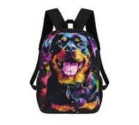 sinyumoney Sacs De Voyage Imprimés En 3D 17inch Colorful Rottweiler Art Print-3 Sac À Dos Scolaire Pour Enfants, Sac À Dos Décontracté Pour La Journée, Sac À Dos Tendance Pour Filles Et Femmes