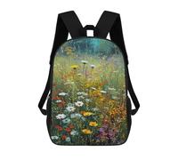 sinyumoney Sacs De Voyage Imprimés En 3D 17inch Colorful Wildflower Field -2 Sac À Dos Scolaire Pour Enfants, Sac À Dos Décontracté Pour La Journée, Sac À Dos Tendance Pour Filles Et Femmes