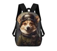 sinyumoney Sacs De Voyage Imprimés En 3D 17inch Corgi Soldier Sac À Dos Scolaire Pour Enfants, Sac À Dos Décontracté Pour La Journée, Sac À Dos Tendance Pour Filles Et Femmes