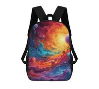 sinyumoney Sacs De Voyage Imprimés En 3D 17inch Cosmic Abstract Painting Sac À Dos Scolaire Pour Enfants, Sac À Dos Décontracté Pour La Journée, Sac À Dos Tendance Pour Filles Et Femmes