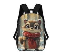 sinyumoney Sacs De Voyage Imprimés En 3D 17inch Cute Raccoon in Winter Scarf Sac À Dos Scolaire Pour Enfants, Sac À Dos Décontracté Pour La Journée, Sac À Dos Tendance Pour Filles Et Femmes