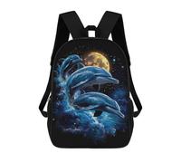 sinyumoney Sacs De Voyage Imprimés En 3D 17inch Dolphins Under The Moon Sac À Dos Scolaire Pour Enfants, Sac À Dos Décontracté Pour La Journée, Sac À Dos Tendance Pour Filles Et Femmes