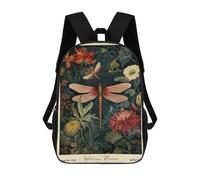 sinyumoney Sacs De Voyage Imprimés En 3D 17inch Dragonfly William Morris Floral Sac À Dos Scolaire Pour Enfants, Sac À Dos Décontracté Pour La Journée, Sac À Dos Tendance Pour Filles Et Femmes