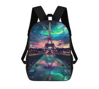 sinyumoney Sacs De Voyage Imprimés En 3D 17inch Eiffel Tower Reflection Night Sac À Dos Scolaire Pour Enfants, Sac À Dos Décontracté Pour La Journée, Sac À Dos Tendance Pour Filles Et Femmes