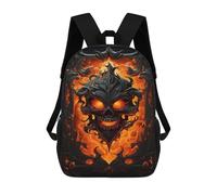 sinyumoney Sacs De Voyage Imprimés En 3D 17inch Flaming Gothic Skull Artwork Sac À Dos Scolaire Pour Enfants, Sac À Dos Décontracté Pour La Journée, Sac À Dos Tendance Pour Filles Et Femmes