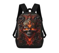 sinyumoney Sacs De Voyage Imprimés En 3D 17inch Flaming Skull Artwork -3 Sac À Dos Scolaire Pour Enfants, Sac À Dos Décontracté Pour La Journée, Sac À Dos Tendance Pour Filles Et Femmes