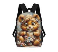 sinyumoney Sacs De Voyage Imprimés En 3D 17inch Fluffy Critter with Steaming Mug Sac À Dos Scolaire Pour Enfants, Sac À Dos Décontracté Pour La Journée, Sac À Dos Tendance Pour Filles Et Femmes