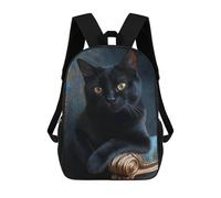 sinyumoney Sacs De Voyage Imprimés En 3D 17inch Glamorous Black Cat Portrait Sac À Dos Scolaire Pour Enfants, Sac À Dos Décontracté Pour La Journée, Sac À Dos Tendance Pour Filles Et Femmes