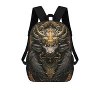 sinyumoney Sacs De Voyage Imprimés En 3D 17inch Golden Infernal Dragon Sovereign Sac À Dos Scolaire Pour Enfants, Sac À Dos Décontracté Pour La Journée, Sac À Dos Tendance Pour Filles Et Femmes