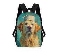 sinyumoney Sacs De Voyage Imprimés En 3D 17inch Golden Retriever with Hat Painting Sac À Dos Scolaire Pour Enfants, Sac À Dos Décontracté Pour La Journée, Sac À Dos Tendance Pour Filles Et Femmes