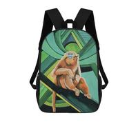 sinyumoney Sacs De Voyage Imprimés En 3D 17inch Golden Snubbed Nose Monkey Sac À Dos Scolaire Pour Enfants, Sac À Dos Décontracté Pour La Journée, Sac À Dos Tendance Pour Filles Et Femmes