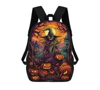sinyumoney Sacs De Voyage Imprimés En 3D 17inch Halloween Witch with Pumpkins Sac À Dos Scolaire Pour Enfants, Sac À Dos Décontracté Pour La Journée, Sac À Dos Tendance Pour Filles Et Femmes