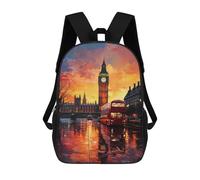 sinyumoney Sacs De Voyage Imprimés En 3D 17inch London Sunset Reflections-2 Sac À Dos Scolaire Pour Enfants, Sac À Dos Décontracté Pour La Journée, Sac À Dos Tendance Pour Filles Et Femmes