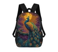 sinyumoney Sacs De Voyage Imprimés En 3D 17inch Moonlit Peacock Forest Sac À Dos Scolaire Pour Enfants, Sac À Dos Décontracté Pour La Journée, Sac À Dos Tendance Pour Filles Et Femmes