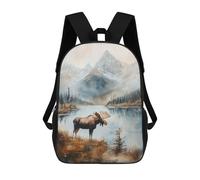 sinyumoney Sacs De Voyage Imprimés En 3D 17inch Moose in Mountain Landscape Watercolor Sac À Dos Scolaire Pour Enfants, Sac À Dos Décontracté Pour La Journée, Sac À Dos Tendance Pour Filles Et Femmes