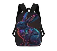 sinyumoney Sacs De Voyage Imprimés En 3D 17inch Neon Rabbit Art Print Sac À Dos Scolaire Pour Enfants, Sac À Dos Décontracté Pour La Journée, Sac À Dos Tendance Pour Filles Et Femmes