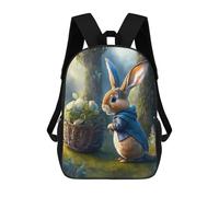 sinyumoney Sacs De Voyage Imprimés En 3D 17inch Peter Rabbit's Adventure in The Forest Sac À Dos Scolaire Pour Enfants, Sac À Dos Décontracté Pour La Journée, Sac À Dos Tendance Pour Filles Et Femmes