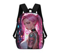 sinyumoney Sacs De Voyage Imprimés En 3D 17inch Pink Haired Anime Girl Posing Sac À Dos Scolaire Pour Enfants, Sac À Dos Décontracté Pour La Journée, Sac À Dos Tendance Pour Filles Et Femmes