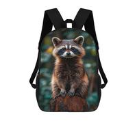 sinyumoney Sacs De Voyage Imprimés En 3D 17inch Raccoon Portrait on Tree Stump Sac À Dos Scolaire Pour Enfants, Sac À Dos Décontracté Pour La Journée, Sac À Dos Tendance Pour Filles Et Femmes
