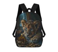 sinyumoney Sacs De Voyage Imprimés En 3D 17inch Royal Lion Cub with Crown Sac À Dos Scolaire Pour Enfants, Sac À Dos Décontracté Pour La Journée, Sac À Dos Tendance Pour Filles Et Femmes