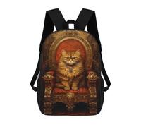 sinyumoney Sacs De Voyage Imprimés En 3D 17inch Royal Persian Cat Throne-3 Sac À Dos Scolaire Pour Enfants, Sac À Dos Décontracté Pour La Journée, Sac À Dos Tendance Pour Filles Et Femmes