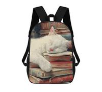 sinyumoney Sacs De Voyage Imprimés En 3D 17inch Sleeping Cat on Books Sac À Dos Scolaire Pour Enfants, Sac À Dos Décontracté Pour La Journée, Sac À Dos Tendance Pour Filles Et Femmes