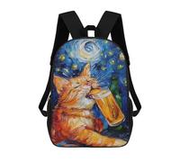 sinyumoney Sacs De Voyage Imprimés En 3D 17inch Starry Night Cat with Beer -4 Sac À Dos Scolaire Pour Enfants, Sac À Dos Décontracté Pour La Journée, Sac À Dos Tendance Pour Filles Et Femmes