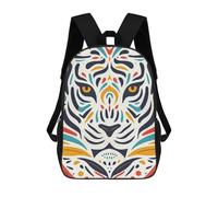 sinyumoney Sacs De Voyage Imprimés En 3D 17inch Tiger Face Abstract Art Sac À Dos Scolaire Pour Enfants, Sac À Dos Décontracté Pour La Journée, Sac À Dos Tendance Pour Filles Et Femmes