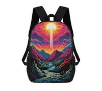 sinyumoney Sacs De Voyage Imprimés En 3D 17inch Vibrant Mountain Sunset Poster Sac À Dos Scolaire Pour Enfants, Sac À Dos Décontracté Pour La Journée, Sac À Dos Tendance Pour Filles Et Femmes