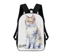 sinyumoney Sacs De Voyage Imprimés En 3D 17inch Watercolor Manx Cat Art Sac À Dos Scolaire Pour Enfants, Sac À Dos Décontracté Pour La Journée, Sac À Dos Tendance Pour Filles Et Femmes