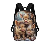 sinyumoney Sacs De Voyage Imprimés En 3D 17inch Wild Boar Piglets in Winter Scene Sac À Dos Scolaire Pour Enfants, Sac À Dos Décontracté Pour La Journée, Sac À Dos Tendance Pour Filles Et Femmes
