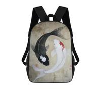 sinyumoney Sacs De Voyage Imprimés En 3D 17inch Yin Yang Koi Fish Painting Sac À Dos Scolaire Pour Enfants, Sac À Dos Décontracté Pour La Journée, Sac À Dos Tendance Pour Filles Et Femmes