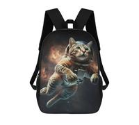 sinyumoney Sacs D'école Imprimés En 3D Pour Enfants 17inch Astronaut Cat in Space Sac À Dos De Voyage Léger Sac À Livres Pour Enfants Garçons Et Filles
